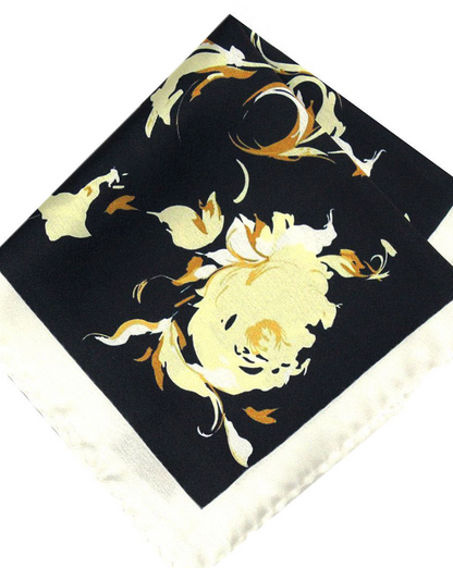 Men’s Printed Pocket Square – Black & Brown Microfiber Suit Accessory - Rajvari