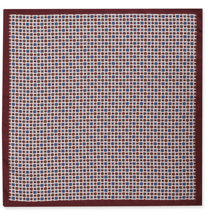 Men’s Cream & Red Printed Pocket Square – Microfiber Suit & Blazer Accessory - Rajvari